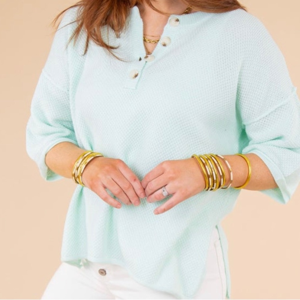 Mint Short Sleeve Sweater